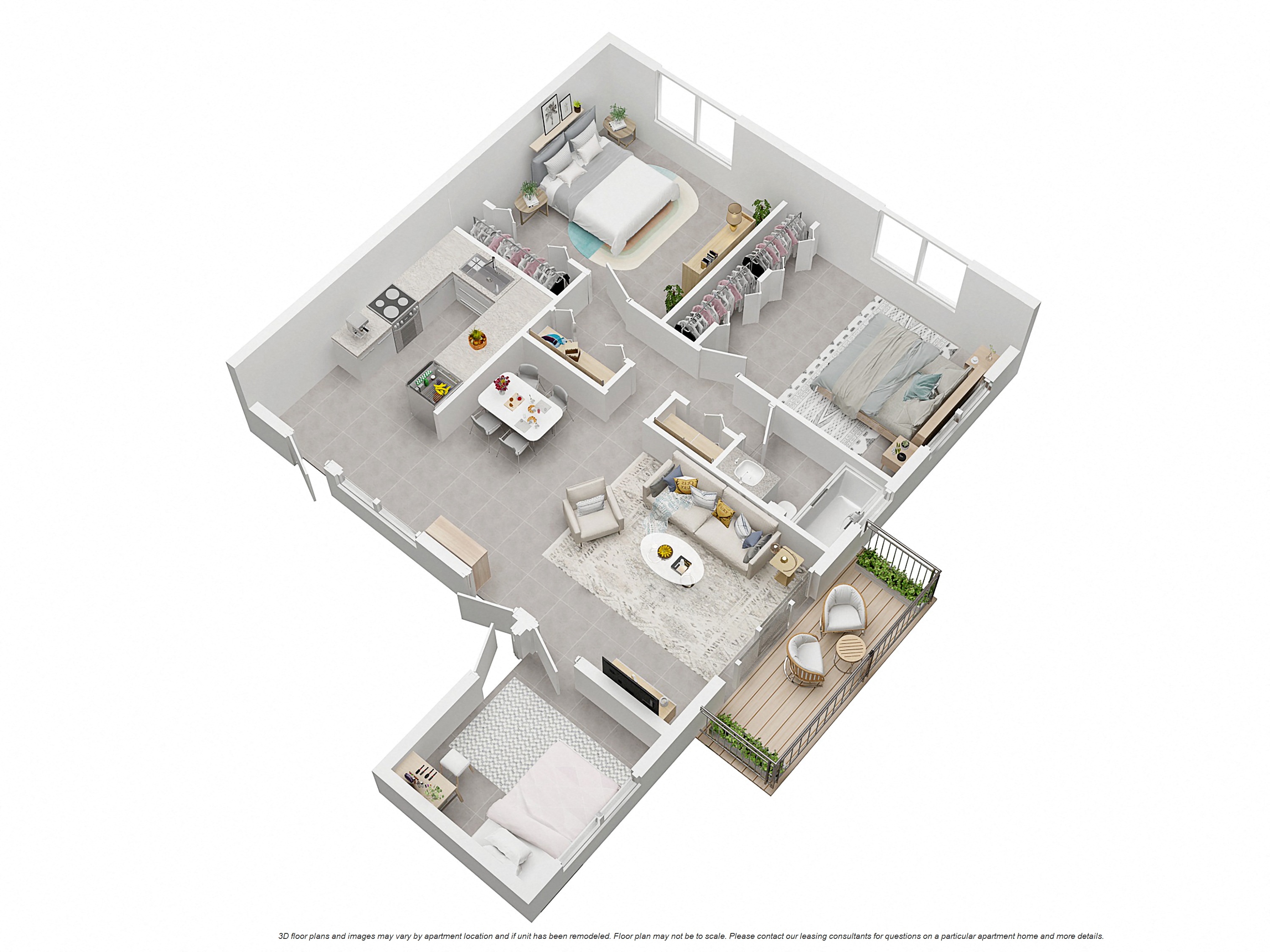 Floor plan for 3 beds, 1 bath, 900 sqft